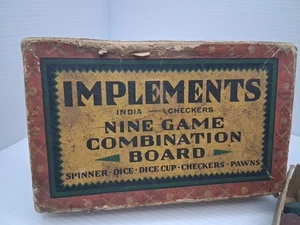 Tablero combinado de nueve juegos implementos de colección damas India no completo - Imagen 1 de 10