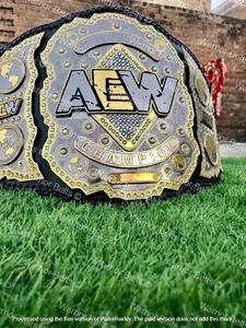 AEW World Championship Replica Wrestling Belt Metal Plates Adult Size Title - Bild 1 von 5