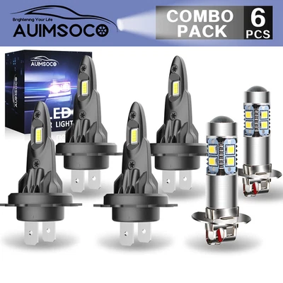 For Hyundai Sonata 1999 2000 2001 LED Headlights Hi/Lo Beam Fog Light Combo Kits - Image 1 of 4