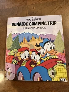 Vintage Mini Pop-Up Books WALT DISNEY'S DONALD'S CAMPING TRIP - Imagen 1 de 5