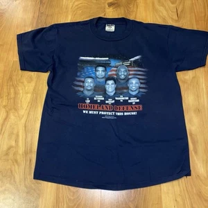 Vintage New England Patriots Homeland Defense Bruschi 2004 Navy TShirt Men Large - Picture 1 of 7