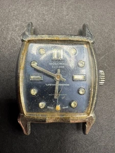 Reloj Vintage Woldman Electra Hecho en Suiza Diamante Tooled Tono Plata Sin Correa - Imagen 1 de 14