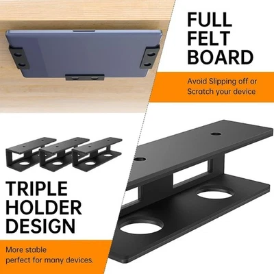 3Pcs Under Desk Laptop Holder Organizers Portable for Tablets and Keyboards - Image 1 of 4