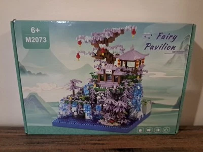 Fairy Pavilion Peach Blossom Pond Japanese Building Blocks Tree House Micro New - Image 1 of 4