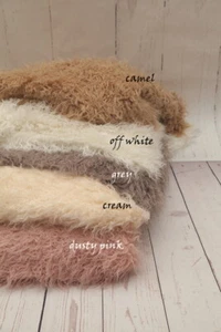 NEW PREMIUM Curly Faux Fur Baby Fabric Stuffer Blanket Photography Photo Prop - Picture 1 of 15