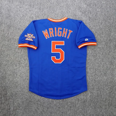 David Wright 1986 New York Mets Men's Alternate Blue 25th Cooperstown Jersey Cover