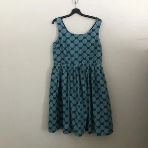 Princess Highway Dress Women UK 16 Blue Green Polka Dot Rockabilly Pinup Wedding - Picture 1 of 15