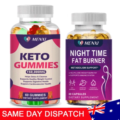 Keto Gummies Advanced Ketone Weight Loss Night Time Fat Burner Supplement MENXI - Image 1 of 4