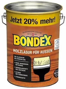 Bondex Holzlasur für Außen, 4,8l für 62,4m², 8 Farben, witterungsbeständig - Bild 1 von 10