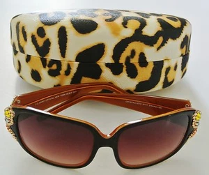 J.C. Jimmy Crystal Brown Sunglasses in a Corinne McCormack Case - Picture 1 of 9