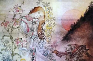 Sulamith Wulfing 1978 GNOME WITCH WARNING YOUNG PRINCESS Matted FANTASY Print - Picture 1 of 9