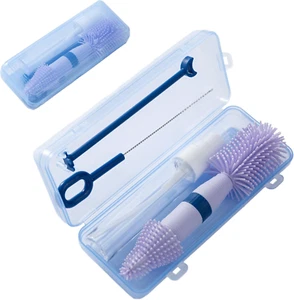 Small Silicone Baby Bottle Brush for Newborn Anti-Colic Baby Bottles， Portable T - Picture 1 of 12