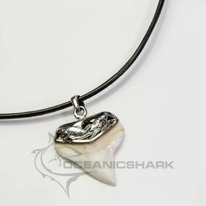Bull Shark tooth solid silver sculpture carved necklace sale s3 - Picture 1 of 6