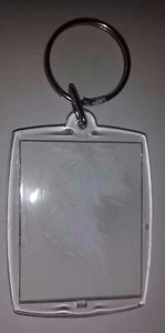 Passport Photo Size Clear Acrylic Blank Keyrings Key Fobs 45 x 35 mm Keys Ring - Picture 1 of 3