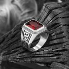 Red Rubby customized gemstone signet men's ring, Men's Jewellry .