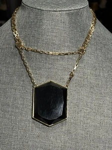 RARE Chain Link Necklace Enamel Chunky Gold ~17”L + 2”, 20” Drop - Picture 1 of 8
