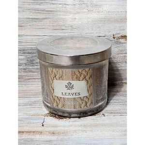 NWT Bath Body Works Leaves Candle Jar Metal Lid Scented USA - Picture 1 of 3