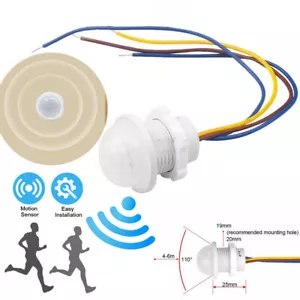 180º Recessed PIR Sensor Detector Ceiling Occupancy Motion Light Switch Tool Hot - Picture 1 of 7