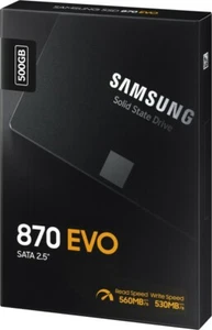 Samsung 870 EVO SSD 500GB SATA 6Gb/​s 2,5 Zoll PC Notebook 560/530 MB/​s - Bild 1 von 3