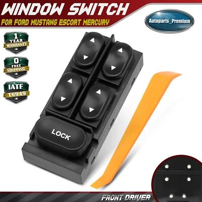 Interruptor de ventana eléctrica para conductor delantero izquierdo izquierdo izquierdo Ford Escort Mustang Mercury Tracer Foto 1 de 4