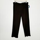 Ming Wang Pants Size Large Coffee Brown  Ankle Straight Pull On Knit Split Hem