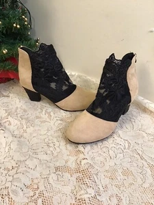 Black Lace Ankle Women’s Booties Heels -   Size 12 or 43 - Zipper Back - Fashion - Picture 1 of 8