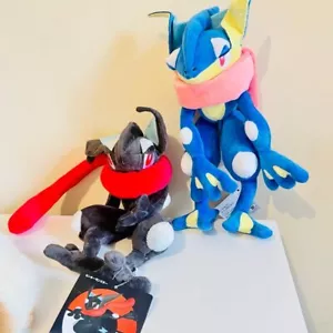 (2) 12in Pokemon Greninja bambola peluche blu rana nera etichetta giocattolo roba animale regalo - Foto 1 di 19