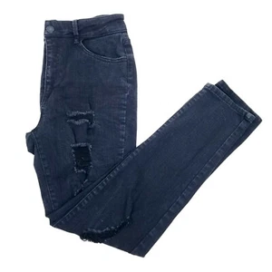 C'est Toi Jeans Distressed Denim Pants Womens Juniors Sz 9 Stretch Dark Wash - Picture 1 of 8
