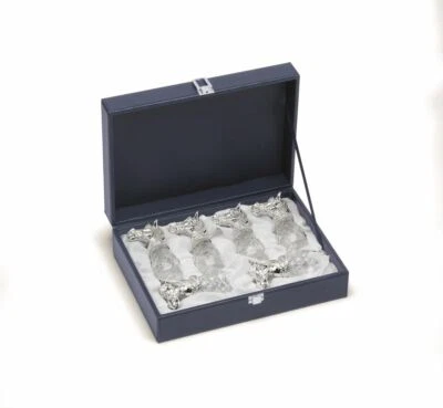 Bicchieri vodka con testa di cavallo resina argento 6 pezzi - Immagine 1 di 2