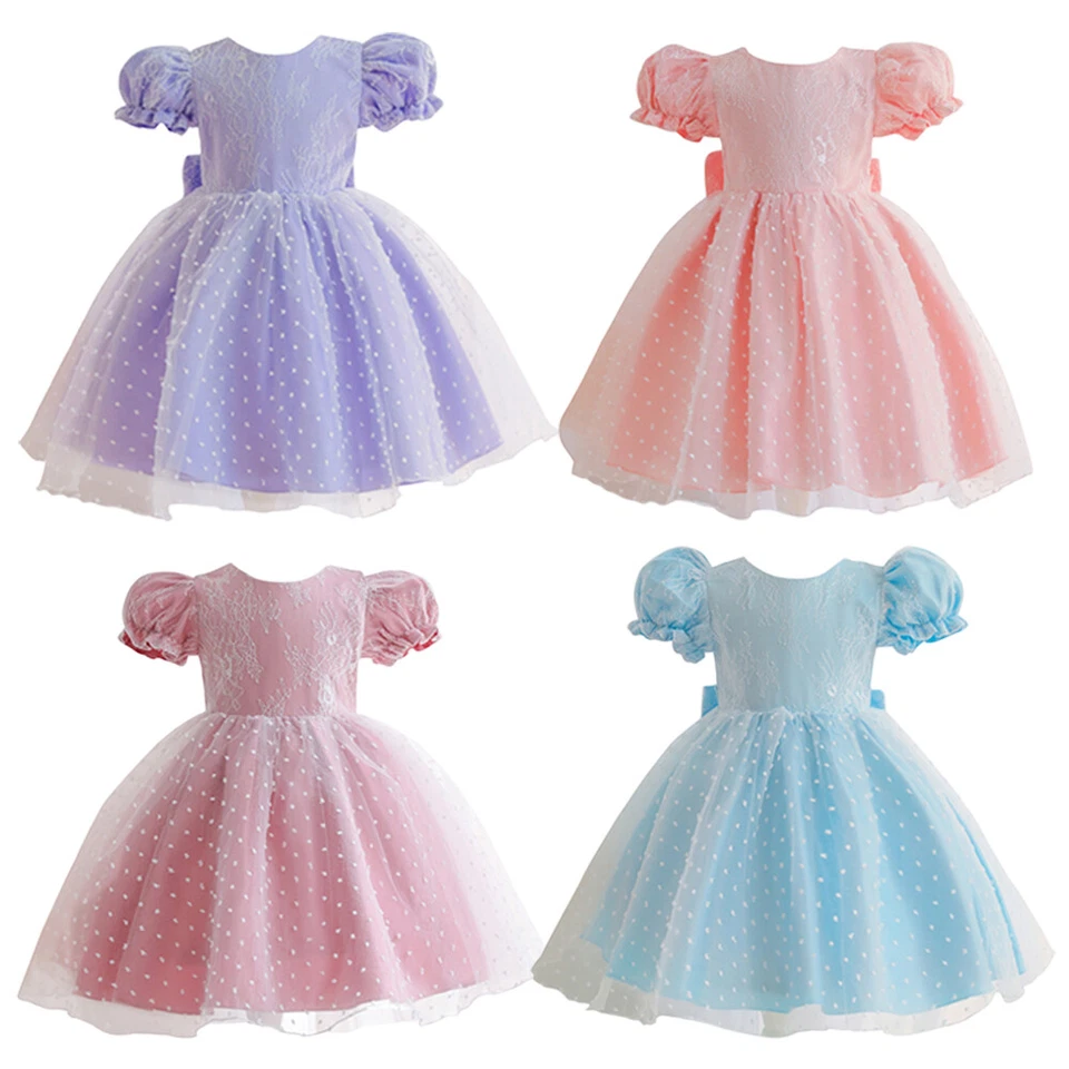 Baby Kids Girls Pageant Tutu Dress Wedding Bridesmaid Birthday Party Prom Gown - Image 1 of 4