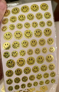SMILEY FACE PRISMATIC Stickers(62pc)Smile Makers Sparkle•Reward - Picture 1 of 1