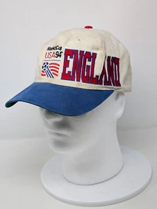 VTG 1994 World Cup England USA Soccer Cap Snapback Hat 94 White Blue RARE - Bild 1 von 9