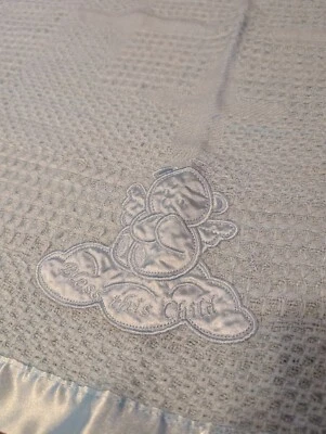 Bless This Child Oso de Peluche Oso de Peluche Azul Bebé Manta Tejido Gofre Borde Satinado Foto 1 de 4