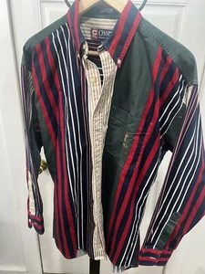 Mens Chaps Ralph Lauren Vintage Bold Stripe 90s Button Shirt size Medium M - Picture 1 of 9
