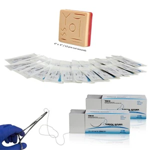 Parco Scientific 4â€X4†Suture Pad, 24 Slik Thread 75cm W Stainless Needle - Picture 1 of 5