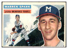 1956 Topps # 10 Warren Spahn Braves Ex White 455511 (Kycards)