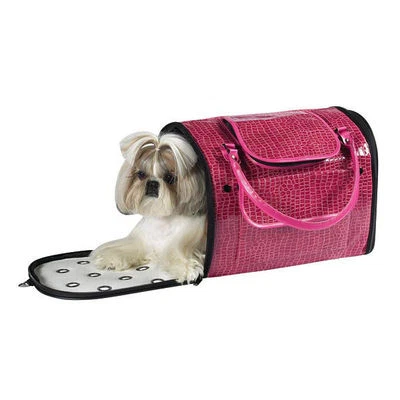 Perro/Gato/Mascota/Portador/Cartera/Tote/Bolso - Z & Z - Portador de cocodrilo rosa - Mediano - NUEVO Foto 1 de 2