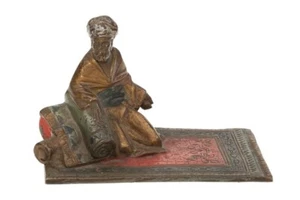 Bruno Zach Bronze Seated Arab Figurine – Signed Agentor/Vienna, 1920s Art Deco - Picture 1 of 6