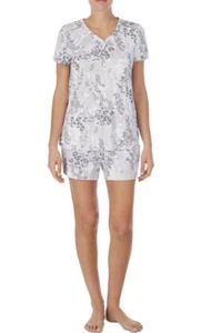 CUDDL DUDS 2-Piece Printed Short Sleeve T-Shirt And Shorts Pajama Set sz S Small - Picture 1 of 8