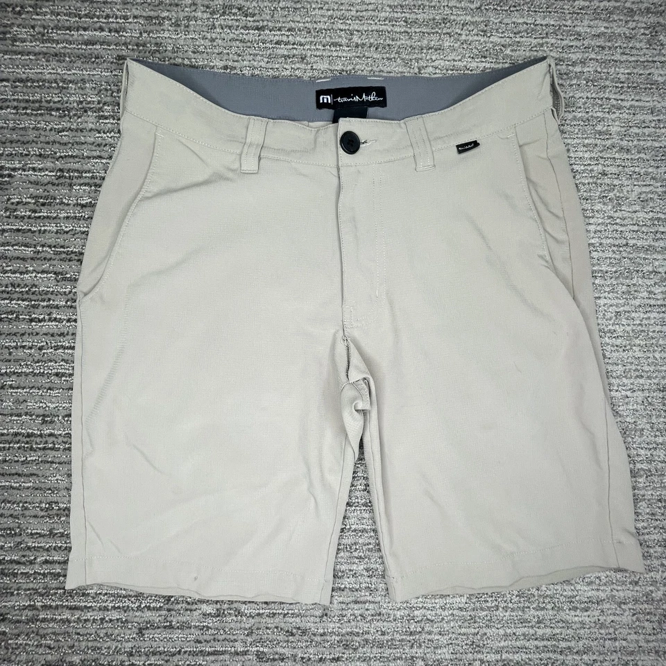 Pantalones Cortos Travis Mathew Talla 30 Hombre Tiro Medio Informales Chino Bolsillos Cortados Beige Marrón Foto 1 de 4