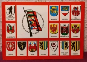 DDR PROPAGANDA Ansichtskarte "25 JAHRE WARSCHAUER VERTRAG-WAPPEN BEZIRKSSTÄDTE"  - Bild 1 von 2