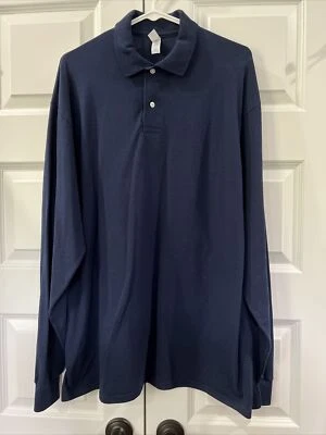 Camisa azul manga larga JERZEES para hombre talla XL Foto 1 de 4