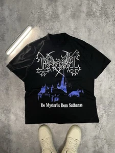 Vintage Mayhem De Mysteriis Dom Sathanas 90s T-shirt Black Metal size L - Picture 1 of 15