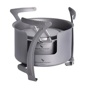 Boundless Voyage Camping Titanium Spirit Alcohol Stove with Pot Stand Backpac... - Picture 1 of 7