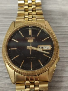Orologio Uomo Seiko 5 7S26-0500 Day-Date Automatico Oro - Foto 1 di 14