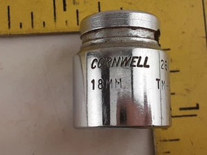 Cornwell Tools USA 3/8" Drive 18mm Metric Shallow 12 Point Chrome Socket TM-2118 - Bild 1 von 8