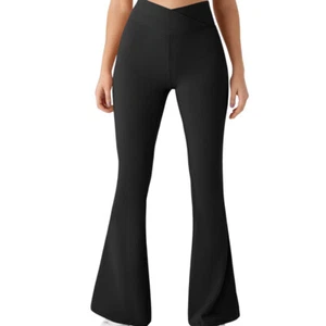 Halara Black High Waist Crossover Super Flare Active Yoga Leggings PETITE XS - Picture 1 of 6