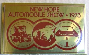 New Hope Automobile Show 1973 placa/insignia de latón-Pennsylvania - Imagen 1 de 1