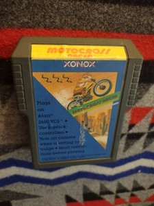 Rare Atari 2600 Motocross Racer NTSC Single Ender Xonox Game Cartridge 1984