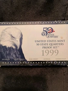 1999 Quarter Proof Set All Paperwork Box Is A Little Rough - Picture 1 of 20